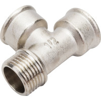 Тройник STI латунный Ду15 (1/2") В-В-Н никелированный D190-00072