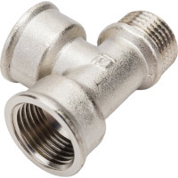 Тройник STI латунный Ду15 (1/2") В-В-Н никелированный D190-00072