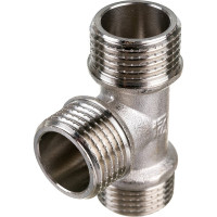 Тройник STI латунный Ду15 (1/2") Н-Н-Н никелированный D190-00073