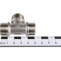 Тройник STI латунный Ду15 (1/2") Н-Н-Н никелированный D190-00073