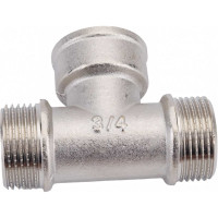 Тройник STI латунный Ду20 (3/4") Н-В-Н никелированный D190-00076