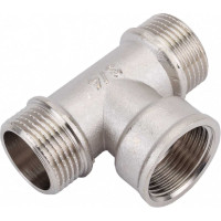Тройник STI латунный Ду20 (3/4") Н-В-Н никелированный D190-00076