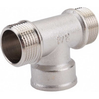 Тройник STI латунный Ду20 (3/4") Н-В-Н никелированный D190-00076