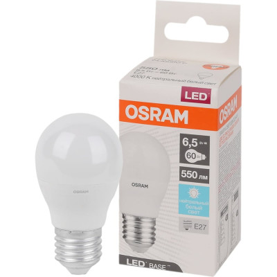 Светодиодная лампа Osram LED BASE CLASSIC P60 6,5W/840 230V E27 4058075527805