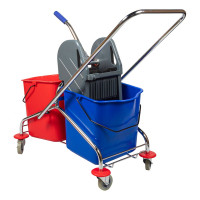 Уборочная тележка Baiyun двухведерная 2x23, с отжимом AF08072