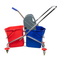 Уборочная тележка Baiyun двухведерная 2x23, с отжимом AF08072