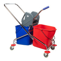 Уборочная тележка Baiyun двухведерная 2x23, с отжимом AF08072