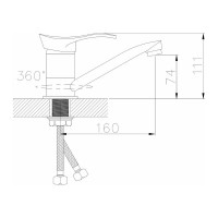 Смеситель для кухни Gota Rocio Madrid с коротким изливом, с гайкой d40 1/10 112210-GOTA