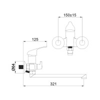 Смеситель для ванны Антей Альфа с переключателем душа d40 227021-ANT
