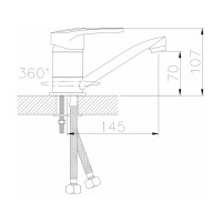 Смеситель для кухни Gota Rocio Salamanca с коротким изливом d40 1/10 163210-GOTA