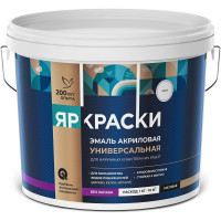 Универсальная акриловая эмаль ЯРОСЛАВСКИЕ КРАСКИ белая матовая, ведро 12 кг, О05248