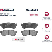 Тормозные колодки дисковые задние Chevrolet Lacetti 04-, Daewoo Nubira 03-, Gentra 13- MARSHALL M2625232