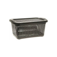 Корзина GENSINI Rattan 40 л, 59x40x29 см, с крышкой пластик, цвет ассорти 2169