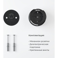 Розетка с заземлением WERKEL W5871051/ Vintage (черный матовый/хром) a055919