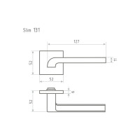 Дверная ручка НОРА-М Slim 131K AL - черный 18621