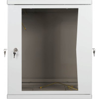 Настенный разборный шкаф КДДС 19", 12U, стеклянная дверь, 600x450, серый УТ000003577