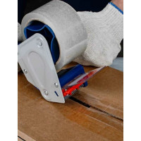 Диспенсер для клейкой упаковочной ленты ВОЛГА ПОЛИМЕР для скотча шириной 75 мм Т18_40