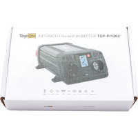 Автомобильный инвертор TopOn 1200 Вт, 2 розетки, Type-C, USB, LCD экран, пиковая мощность 2400 Вт, черный TOP-PI1202