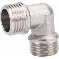 Угольник STI латунный Ду15 (1/2") Ру16 НР/НР никелированный D270-05010