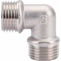 Угольник STI латунный Ду15 (1/2") Ру16 НР/НР никелированный D270-05010