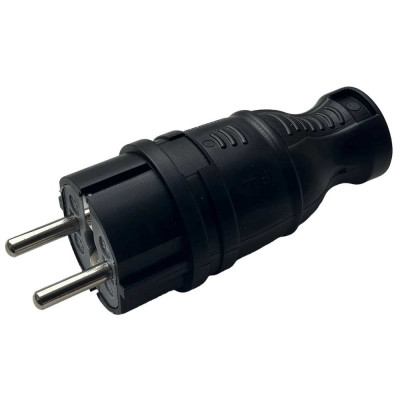 Вилка однофазная прямая каучуковая SAMGRUPP 220-250В 16А IP44 SAMC-046122016