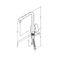 Смеситель для кухни AM.PM Like с каналом для питьевой воды, L-излив, сатин F8005711