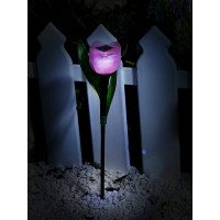 Садовый светильник на солнечной батарее Uniel USL-C-451/PT305 PINK TULIP UL-00004276