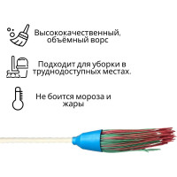 Метла ООО Агростройлидер полипропиленовая круглая трехкольцевая с черенком САД-14.04.1