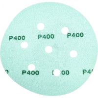 Круг шлифовальный на липучке - зелёный 125 мм, 5 шт, P400 FASTER TOOLS 8547