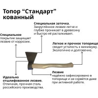 Кованый топор Агростройлидер Стандарт 0.6 кг А0 Т34
