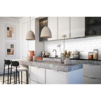 Набор декоративных панелей ПВХ Пластмаркет (Кабанчики; плитка; 485x960 мм; белая; 4 шт) 4680169020635