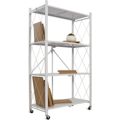 Металлический стеллаж ГЕЛЕОС Атлант-4, 4 полки, складной, размер 760x400x1260 мм, белый АСТ-42