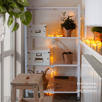 Металлический стеллаж ГЕЛЕОС Атлант-4, 4 полки, складной, размер 760x400x1260 мм, белый АСТ-42