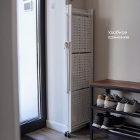 Металлический стеллаж ГЕЛЕОС Атлант-4, 4 полки, складной, размер 760x400x1260 мм, белый АСТ-42