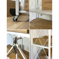 Металлический стеллаж ГЕЛЕОС Атлант-4, 4 полки, складной, размер 760x400x1260 мм, белый АСТ-42