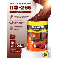 Алкидная эмаль FARBITEX ПФ-266 (красно-коричневый; 0.8 кг) 4300005988