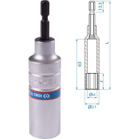 Головка шестигранная 1/4", 19х110 мм для шуруповерта KING TONY 76C1119M