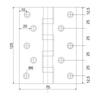Петля универсальная VETTORE 125×75×2.5-4BB SN Сатин, 2шт 20629
