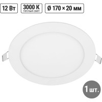 Светильник встраиваемый светодиодный "Даунлайт" TDM ELECTRIC белый 12 Вт 3000К SQ0329-0012