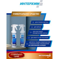 Средство очистки стеклянных и др. гладких поверхностей ИНТЕРХИМ 701 с защитным эффектом, 0.5 л ih70145