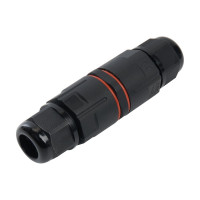 Соединитель-коннектор для проводов STEKKER LD533, 3-контактный, с пружинным контактом, водонепроницаемый, черный 49190