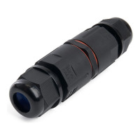 Соединитель-коннектор для проводов STEKKER LD533, 3-контактный, с пружинным контактом, водонепроницаемый, черный 49190