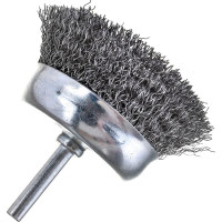 Щетка чашечная 75 мм, 1/4", витая проволока для дрели INTERTOOL BT-9075