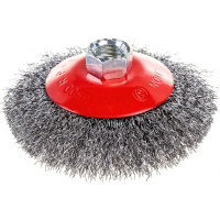 Щетка конусная 100 мм, М14, витая проволока для УШМ INTERTOOL BT-5100