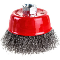 Щетка чашечная 75 мм, М14, витая проволока для УШМ INTERTOOL BT-1075