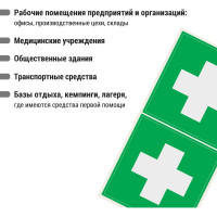 Знак Медицинская аптечка TDM ELECTRIC 150х150мм SQ0817-0023