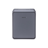 Выключатель 1-клавишный с подсветкой Systeme Electric AtlasDesign Profi IP54, 10 АХ, открытой установки, Антрацит ATN544013