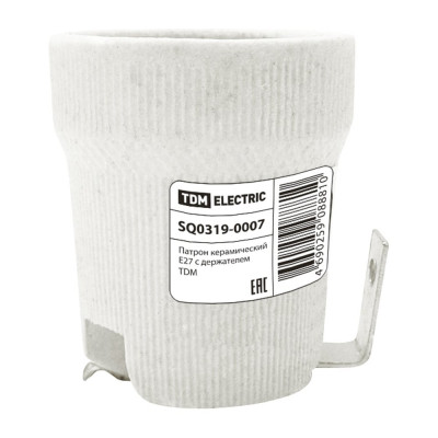 Керамический патрон E27 с держателем (200 шт) TDM ELECTRIC SQ0319-0007