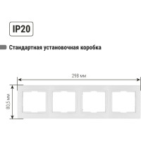 Четырехпостовая горизонтальная белая рамка TDM ELECTRIC Таймыр SQ1814-0030