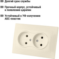 Двойная розетка, слоновая кость 2П 10А 250В TDM ELECTRIC Таймыр SQ1814-0113